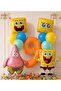 Spongebob & Patrick Concept Balloon Set 9 Years Old - 11 Pieces Orange Number Balloon Spongebob Themed Birthday Set
