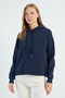 3 Threaded Stopper Hooded Oversized Sweatshirt - 2