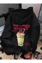 Strawberry matcha printed premium oversize 3 thread soft hooded sweatshirt hoodie