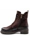 1950865K Women's Genuine Leather Lace-Up Zippered Thick Sole Boots - 5