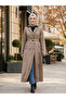 Women's Buttoned Lined Belted Bondit Beige Trench - 3