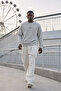 Men's Regular Fit Printed Crew Neck Anthracite Sweatshirt - 2