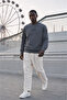 Men's Regular Fit Printed Crew Neck Smoked Sweatshirt - 2