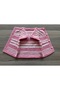 Seamless Hand Knitted 0-3 Months Girl's Pink and White Striped Baby Vest - 4