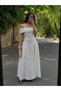 Polka Dot Madonna Collar Maxi Dress - 3