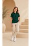 Children's Unisex 2-Piece Short Sleeve Polo Collar T-Shirt 100% Cotton Lakos - Dark Green - 3