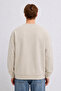 Men's Premium Cotton Loose Cream Printed Sweatshirt - 6