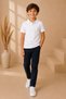 Children's 3-Pack Short Sleeve Polo Collar School T-Shirt 100% Cotton Lakos - White Light Blue Gray - 3