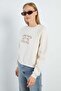 3 Thread Embroidered Lettering Raglan Sleeve Oversize Sweatshirt - 5