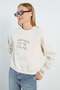 3 Thread Embroidered Lettering Raglan Sleeve Oversize Sweatshirt - 4
