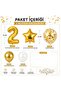 1-9 Years Old Birthday Balloon Set – Gold White Premium Number Foil Balloon, Star and Confetti Balloon Set Transparent Balloon Set Birthday Party Set - 6