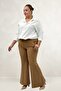 29031 Plus Size Spanish Flare Pants - Tan - 2