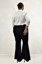 29031 Plus Size Flared Trousers - Black - 4