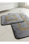 Milano Non-Slip, Soft, Absorbent 2-Piece Premium Stone Detailed Bath Mat Set