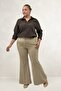 29031 Plus Size Spanish Flare Pants - Beige - 3