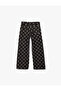 Pocketed Loose-Fit Cotton Polka Dot Wide-Leg Denim Trousers - 5