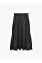 Comfortable Cut Flounce Midi Skirt with Stitching Detail - 5
