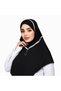 Ladies Rayon Cadaneza – Elegant White Modest Wear with Floral Embellishment & Decorative Button Detail