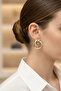 Yellow and Grey Tone Multi Ring Design Bijoux Earrings, Nickel Free - 2
