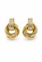 Yellow and Gray Tone Steel Hoop Earrings Stylish Design for Women