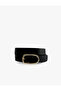 Faux Leather Belt with Metal Buckle