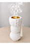 Modern Matte Black Geometric Incense Burner – Triple-Tiered Textured Oud Bakhoor Holder with Decor - 3