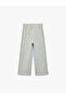 Color-Blocked Three-Thread Waist-Tie Loose-Legged School Sweatpants - 6