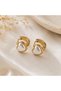 Gold Heart Pearl Detailed Steel Hoop Earrings – Women's Earrings