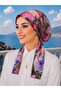 وشاح من قماش القطن، لا ينزلق، جاهز للارتداء، ويُربط من الخلف.