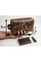 Dark Tan Effect Genuine Crazy Leather Men's Shaving Portfolio & Clutch Care Bag, Card Holder, Keychain Set - 4