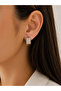 Baguette Stone Steel Clip-On Earrings - 3