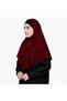 Ladies Plain Silk Hijab – Elegant Solid Color Modest Headscarf with Decorative Button Detail & Lace Trim - 2