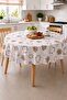 Patterned Round Pvc Oilcloth Tablecloth, Wipeable and Stain Resistant