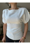 Asymmetrical Balloon Sleeve Blouse - 7