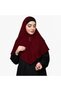 Ladies Plain Silk Hijab – Elegant Solid Color Modest Headscarf with Decorative Button Detail & Lace Trim