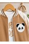 Baby Boy Embossed Panda Appliqué College Jacket 3-Piece Seasonal Cotton Set - 4