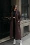 Brown Belted Detailed Long Trench Coat