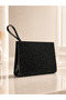 Stylish Silvery Black Patent Leather Detailed Handbag