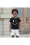 Black Color Cotton Smiley Printed Family and Kids T-Shirt - Unisex Trend