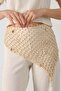 Sea Shell Detailed Triangular Tie-Up Summer Knitted Beanie Y8254 Beige - 6