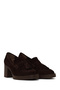 Women's Brown Thick Heeled Tasseled Suede Leather Loafer Af450012Ds - 2