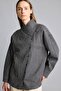 Regular Fit Asymmetrical Buttoned Wrinkled Textured Tunic I3865Ax26Au