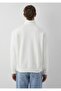 M0S10613 Patch Logo Embroidered Semi-Zipper Men's Sweatshirt White - 5