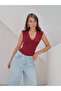 Buzzy Fabric V-Neck Sleeveless T-Shirt