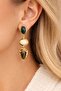 Verona Natural Stone Detailed Gold Dangle Women's Earrings - 2