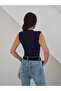 Buzzy Fabric V-Neck Sleeveless T-Shirt - 3