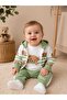 Baby Boy Teddy Bear Patterned Bodysuit, Hooded Zippered Jacket, 3-Piece Seasonal Cotton Set - 2