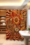 Bathroom Curtain, Red Lion and Leopard Patterned Shower Curtain, Bathtub Curtain 175X200Cm - 3