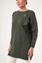 Women's Pearl and Ribbon Detail Sweater Khaki 25256 - 4