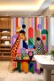 Bathroom Curtain, Shower Curtain with Giraffe and Zebra Playing Chess Pattern, Bathtub Curtain 175X200Cm - 3